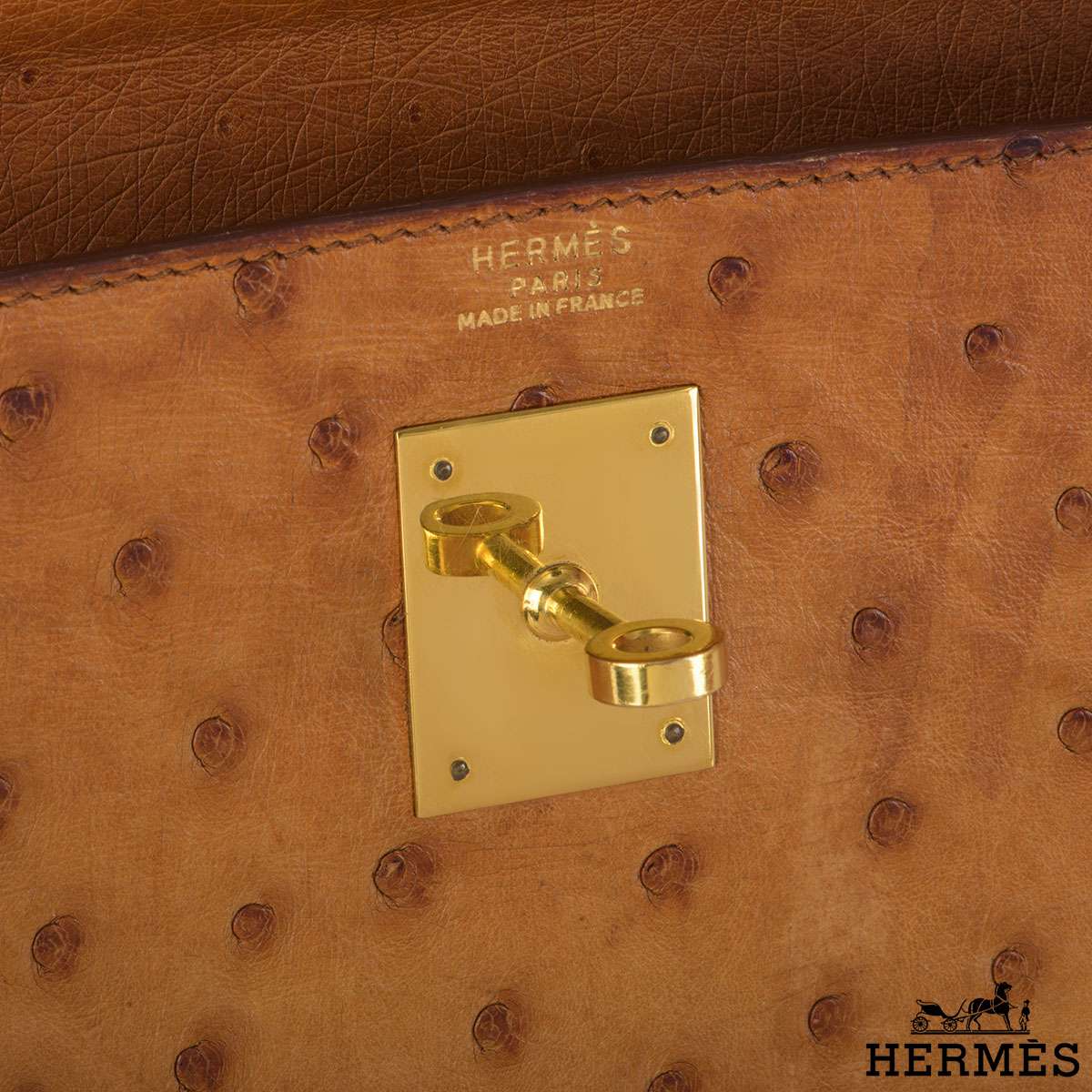 Hermès VINTAGE HERMES KELLY HANDBAG 32 LEATHER SELLIER OSTRICH TILLEUL OSTRICH  BAG Beige Ostrich leather ref.714864 - Joli Closet